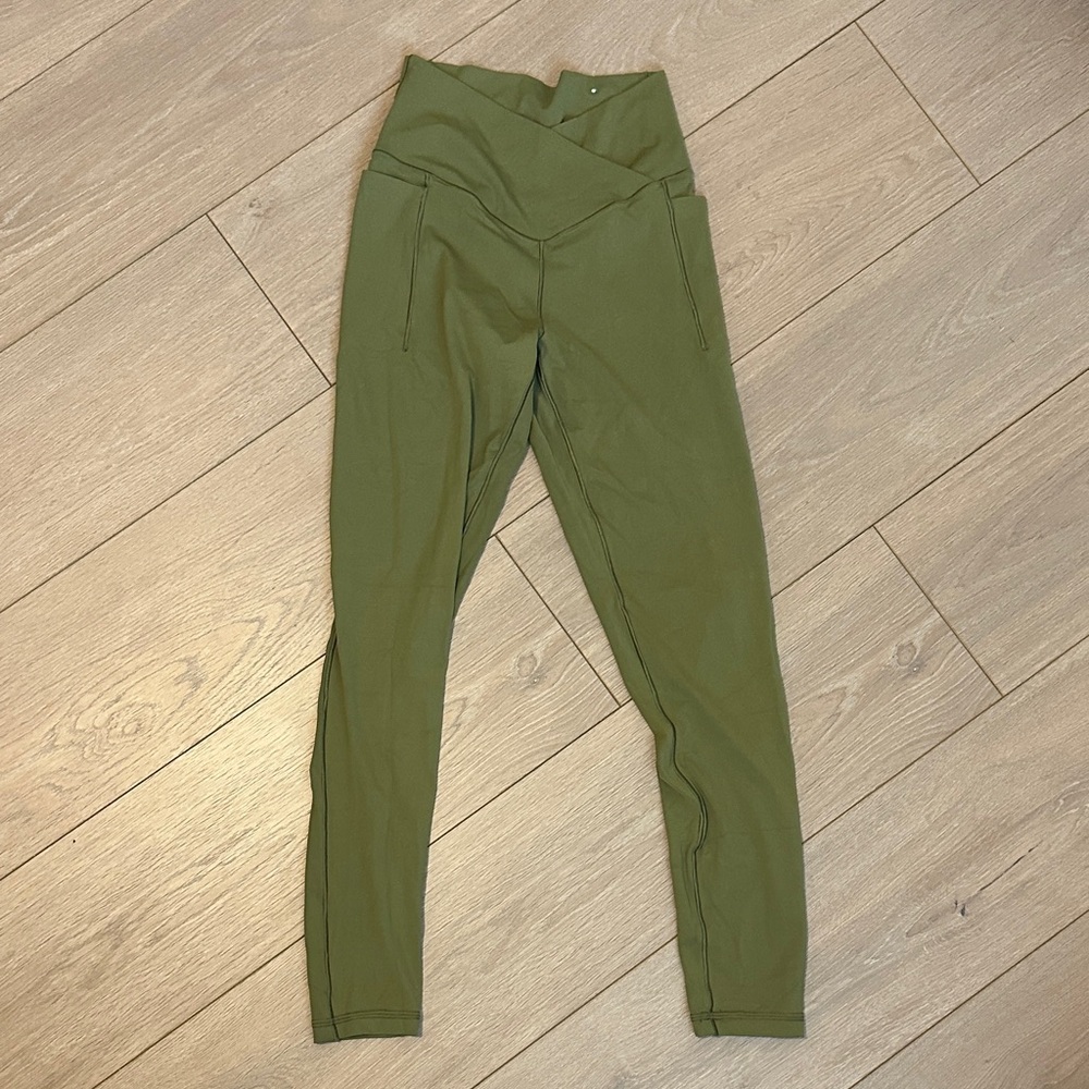 Olive Green Aerie High-Waisted Leggings